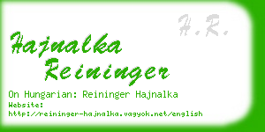 hajnalka reininger business card
